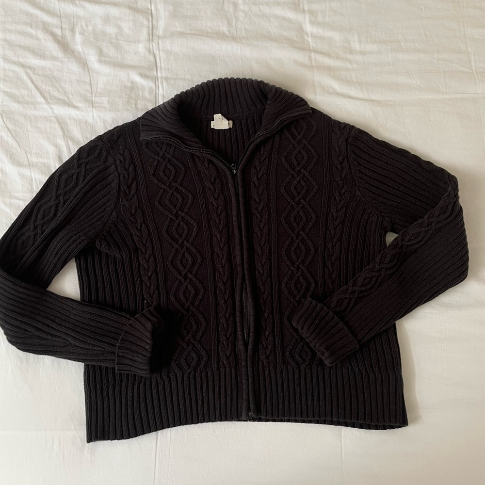 St. John's Bay Black Cable Knit Sweater